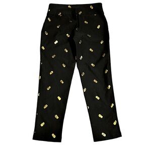 Versona Pull On Pineapple Print Stretch Pants Womens Size 0 Tropical Fruit